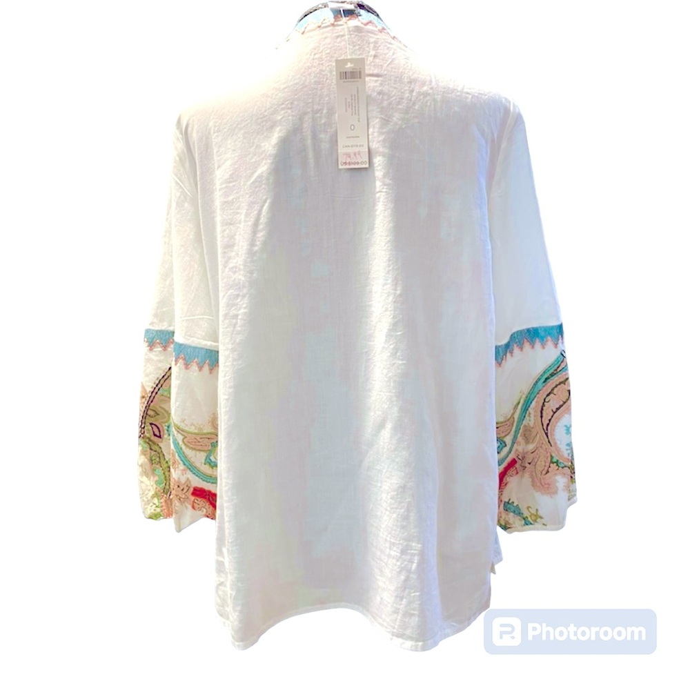 Boho embroidered beaded peasant blouse - Picture 2 of 7